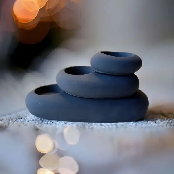 nordic candle holder, handmade gifts, tealight holder, pebble candle holder, home gift - Image 3